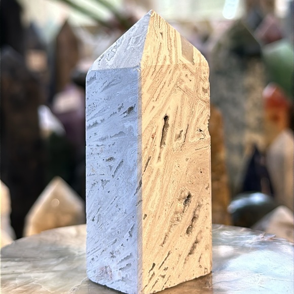 🎄SALE🎄Mexico Agate 4 Sided Crystal Point With Druzy! - Picture 3 of 7